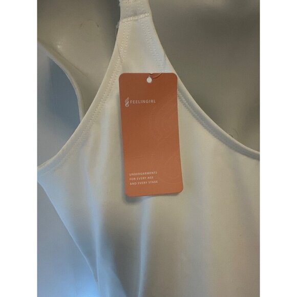 FeelinGirl White Shaping Bodysuit With Built-In Bra, Adjustable Straps, Medium - Picture 6 of 12